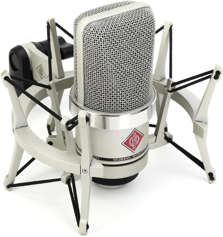Neumann TLM-102 Studio Set Cardioid Condenser Microphone Nickel Bundle w/Pig Hog Mic Cable Polishing Cloth