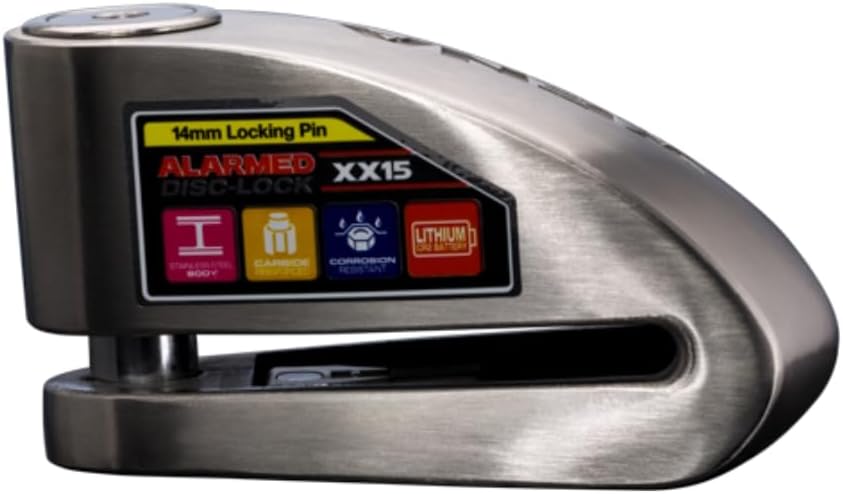 Xena XX15 304 Stainless Steel Ultra Strong Motorcycle Disc Lock Alarm