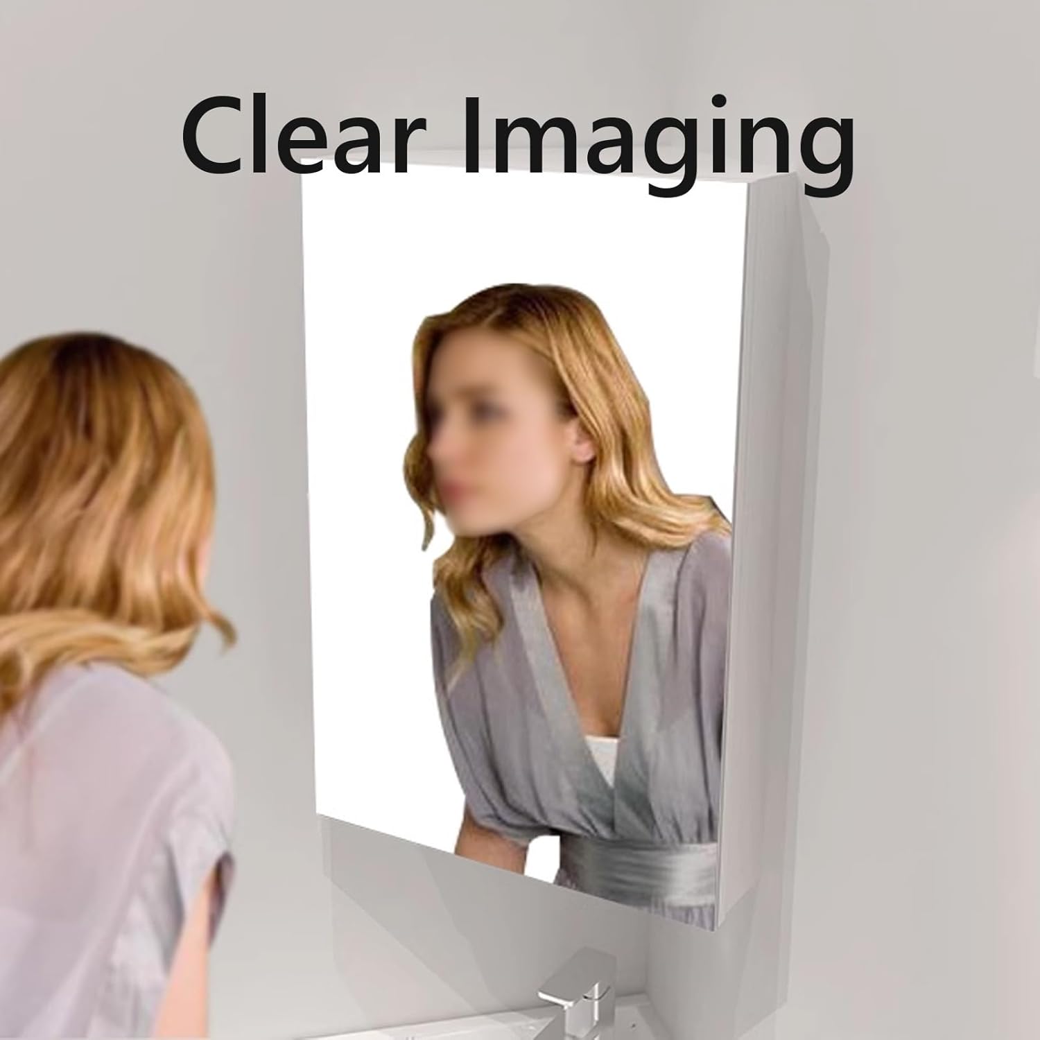 Corner Bathroom Cabinet Wood with Sink, Clear Imaging Slate Countertop Adequate Storage Space, Bathroom Mirror Cabinet Wall Mount, for Small Space, Bathroom(Multi-Colored,55CM)