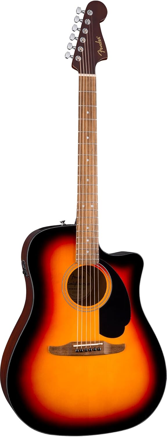 Fender California Standard Redondo CE Acoustic-Electric Guitar - 3-Color Sunburst Bundle with Case, Tuner, Strap, Strings, String Winder, Picks, and Austin Bazaar Instructional DVD