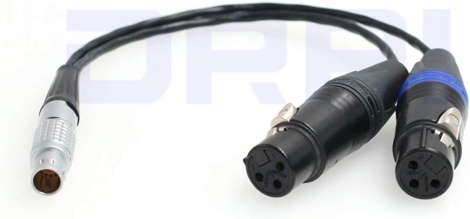 DRRI Atomos 10pin to Dual 3-Pin XLR Breakout Audio Input Cable for Shogun Monitor Recorder