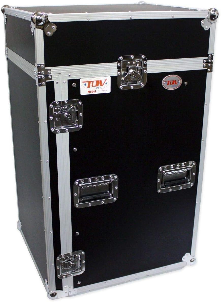 TOV Pro X T-18MRSS 18Ux10U Slant Rack Pro DJ ATA300 Flight Case w/Wheels 3/8
