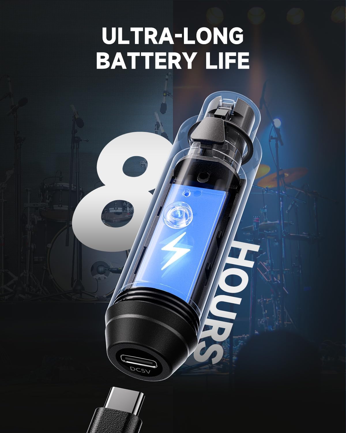 Donner Wireless XLR Microphone Transmitter Receiver, 2.4GHz Plug-on Wireless Mic Adapter with 24-bit/192kHz High-Resolution for Dynamic Microphones, Audio Mixer, PA System, Camera (CV-2)