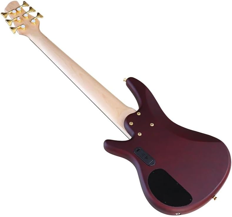 6-String Active Electric Bass Guitar, 43-Inch Full Size, Solid Sapele Wood Body, Canada Maple Neck,24-Fret