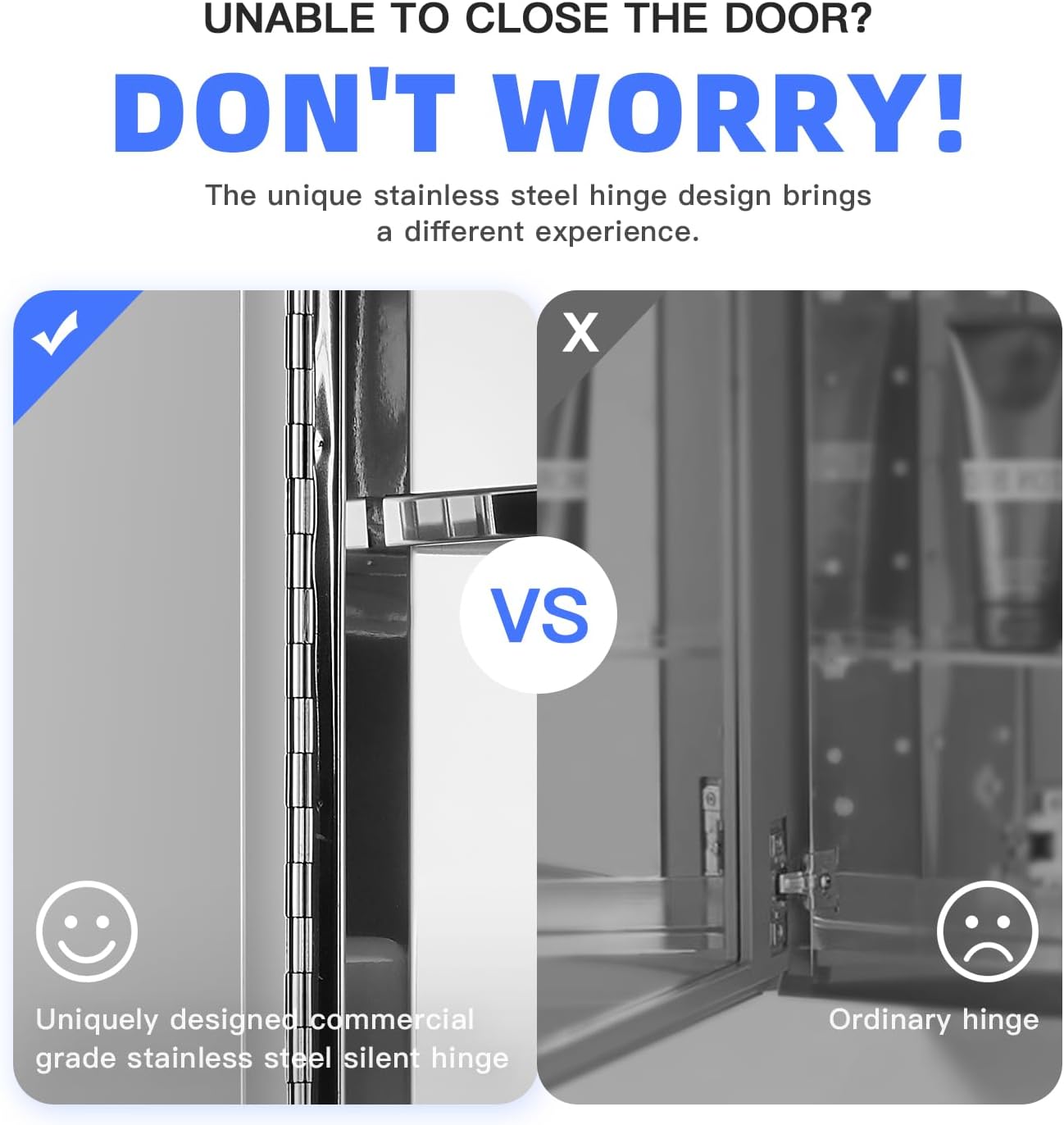 24-inch Corner Medicine Cabinet with Mirror - Wall-Mounted Bathroom Storage Cabinet, 304 Stainless Steel, 3 Shelves, Space-Saving Design