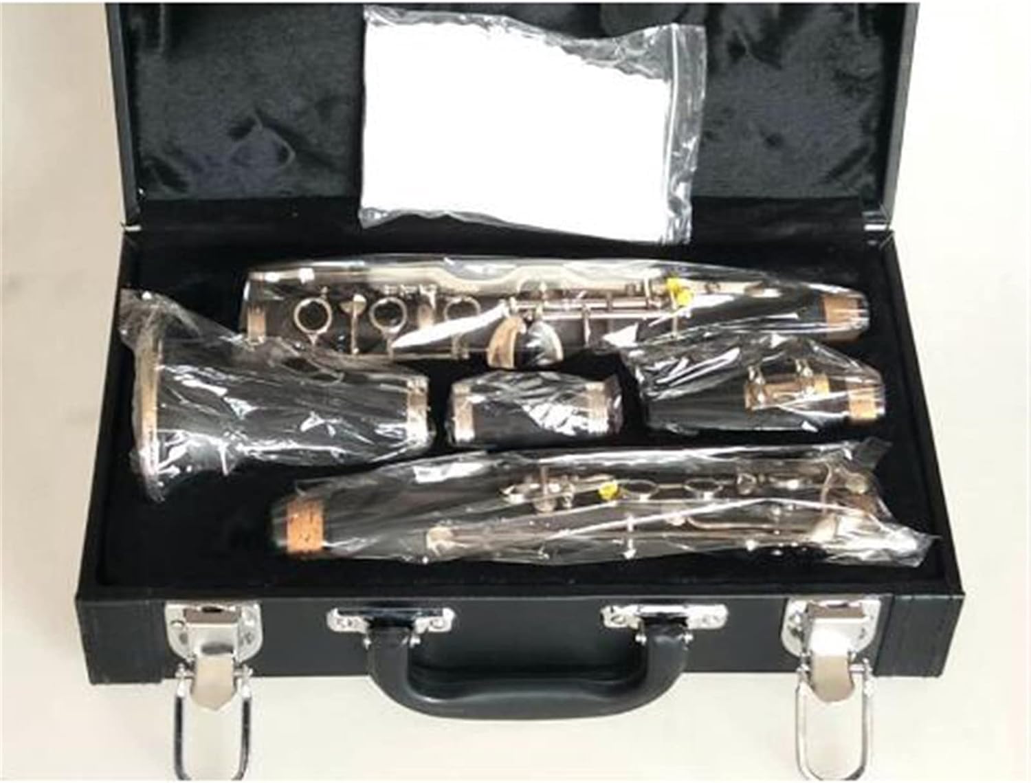 TSTS Clarinet Bb Ebonite 19 Keys Good Sound Nickel-Plated Clarinet Brass Instruments Woodwind Clarinet for Beginner