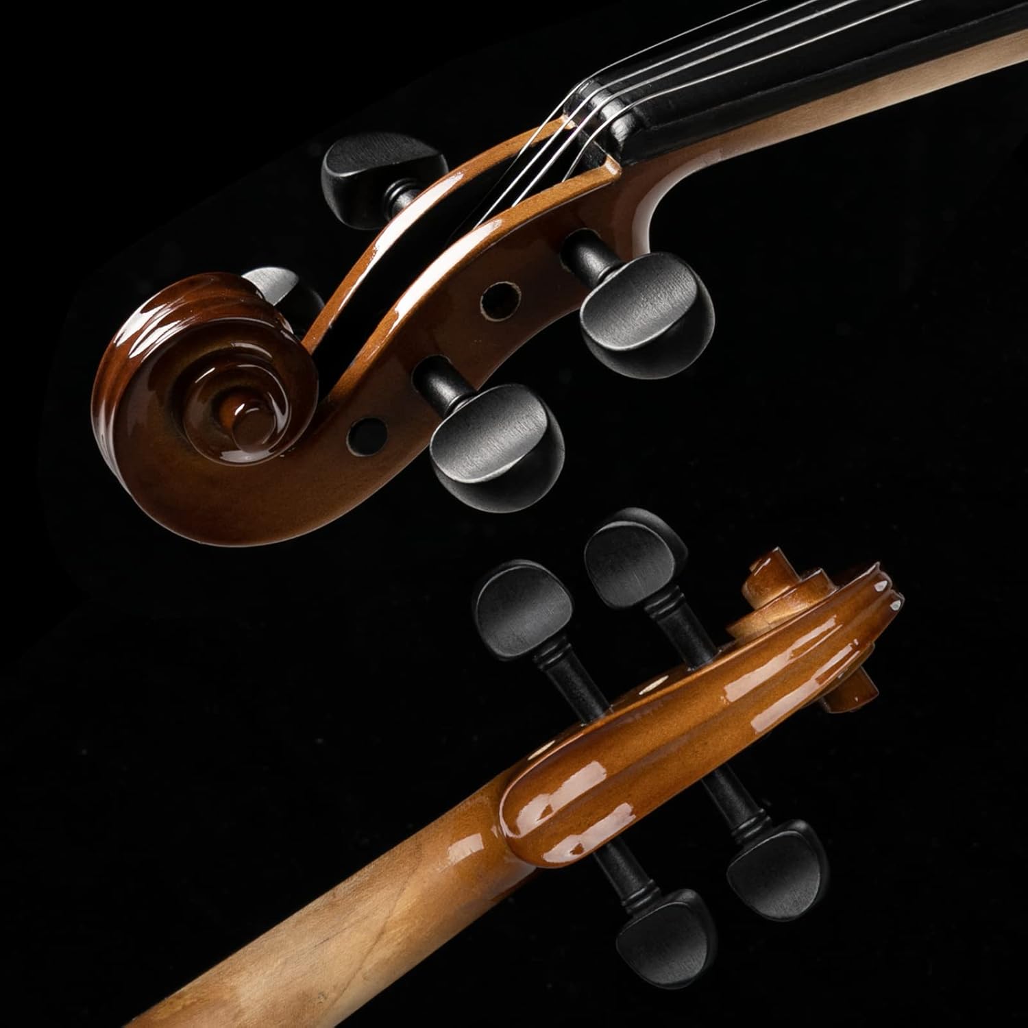 GLARRY Violin 4/4 Full Set- Solidwood Fiddle with Tuner Bow Case Shoulder Rest, Including Acoustic Violin Strings for Beginners Adults (Light)