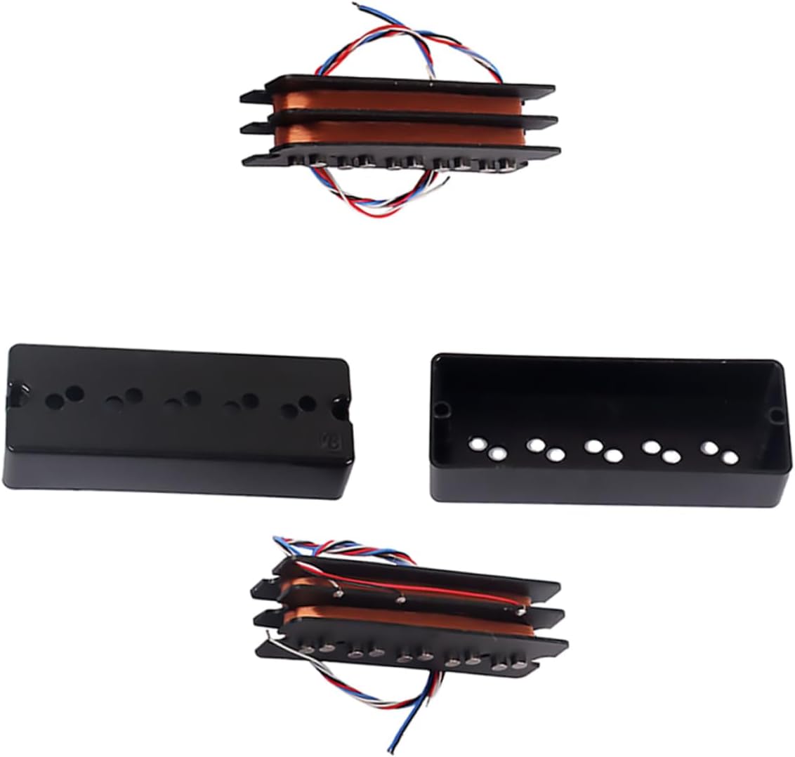 Kisangel 5-String Bass Pickup Set Double Layer Vintage Humbucker 10 Dots Compatible Bass Guitar Replacement Parts for Electric