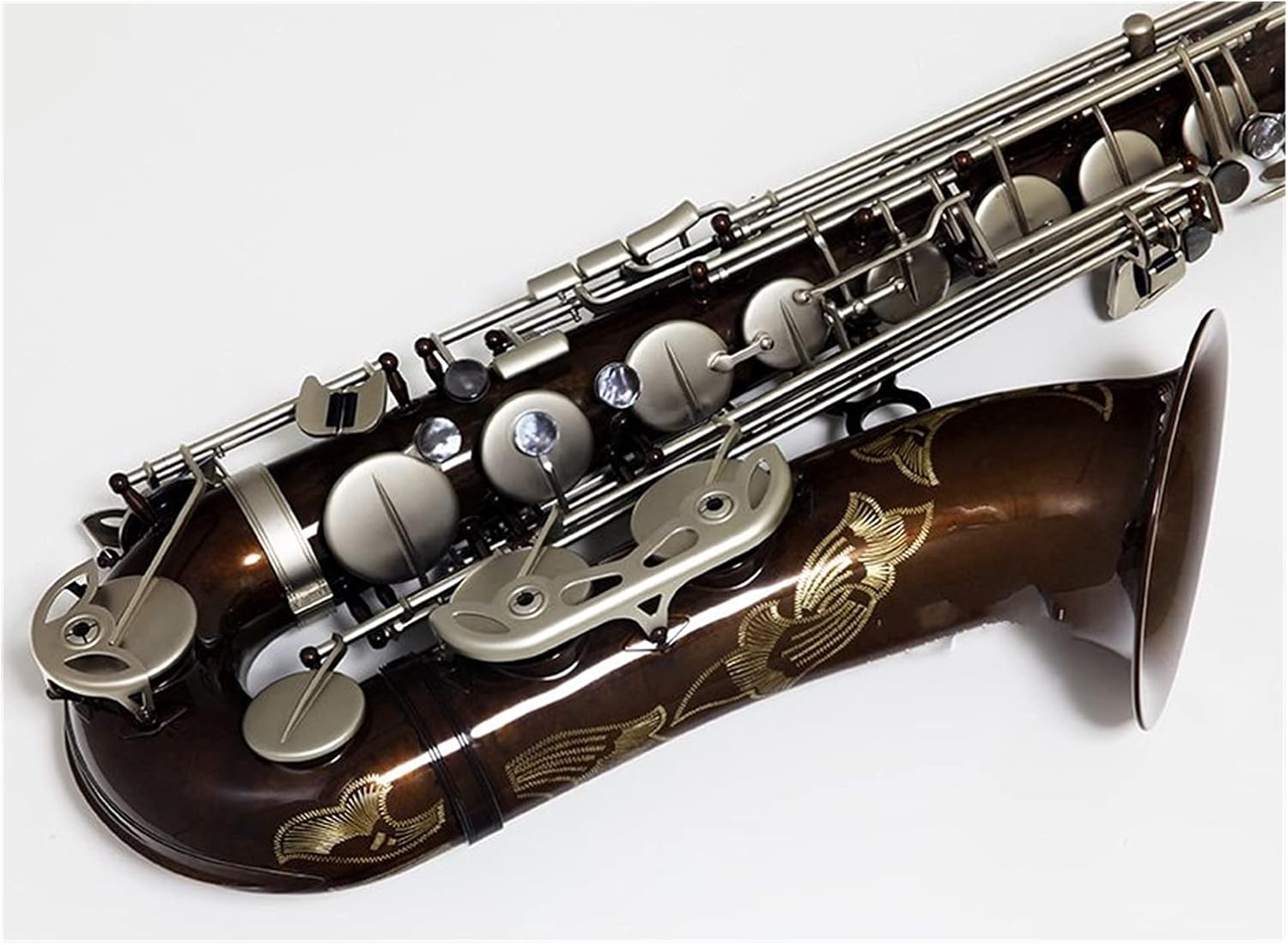 Sax Beginners Kit Tenor Saxophone B Flat Brass Nickel Plated Musical Instruments Sax with Case Mouthpiece Wind Instrument (Color : SX90R Coffee)