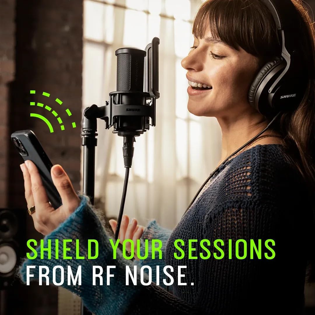 Shure SM4 Studio Recording Microphone Kit, XLR Home Studio Condenser Mic with Mix-Ready Audio - All-Metal Construction, Includes Detachable Magnetic Pop Filter & Shock Mount (SM4-K-KIT)