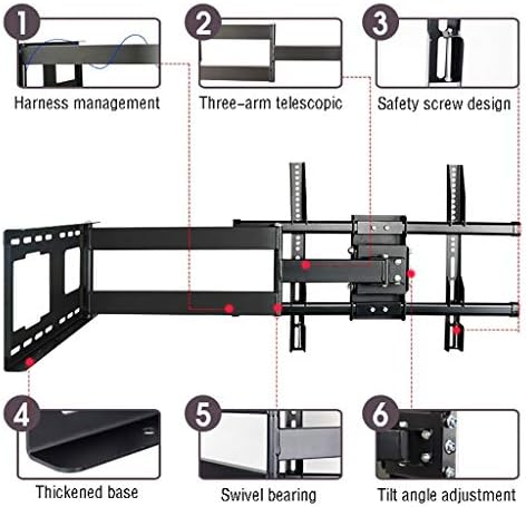 TV Wall BracketTV Stand TV Wall Mount Bracket, for 43-75 Inch LED, Within 600x400mm, Load Capacity 70kg