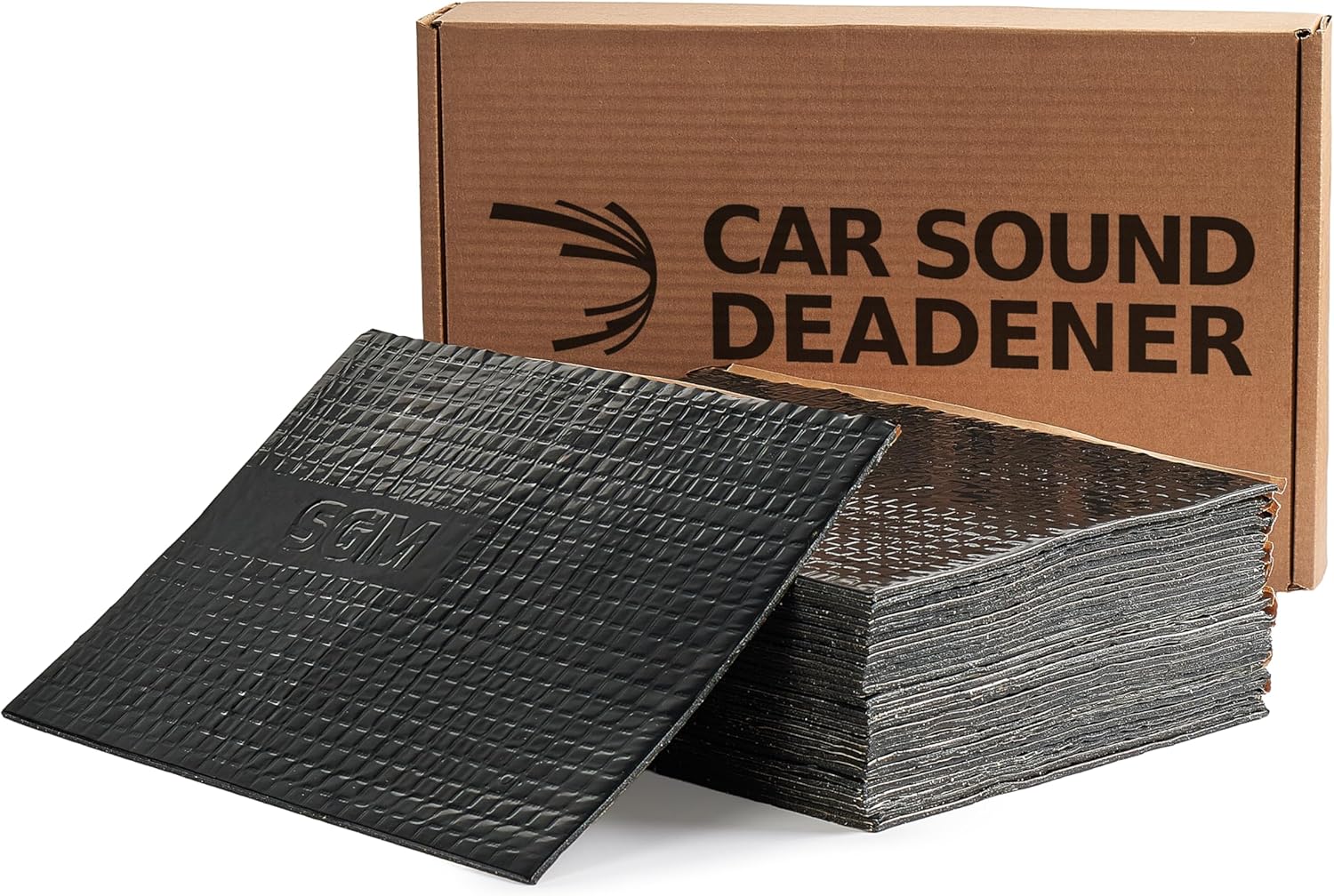 SGM Black Premium Car Sound Deadening Mat 80 mil (2mm) 36 sqft (3.4 sqm), Automotive Sound Deadener, Self Adhesive Butyl Car Sound Deadening Material, Audio Noise Insulation and Dampening Sheets