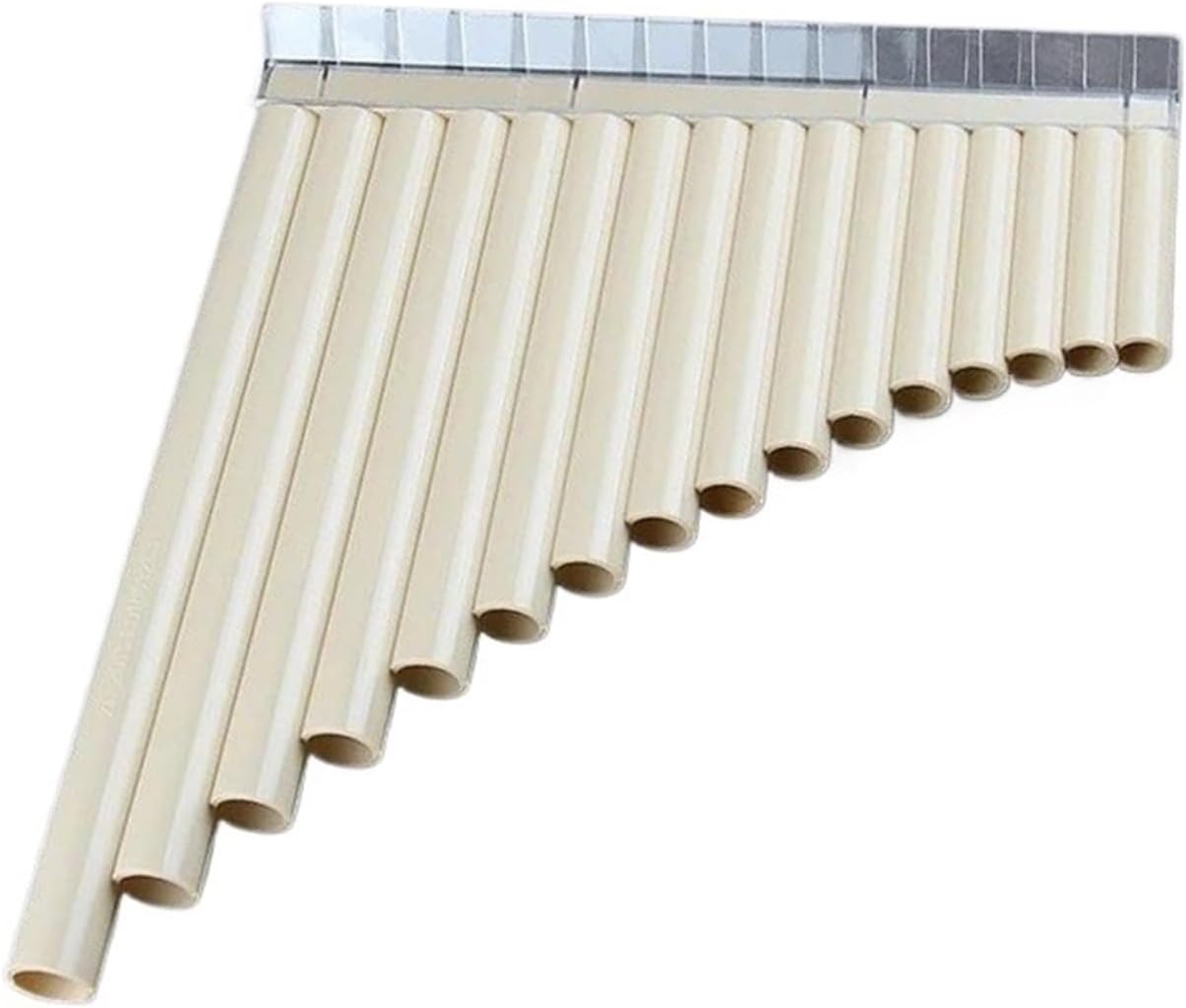 Creamy-white G Key Plastic 16 Pipes Pan Flute Pan Pipe Traditional Woodwind Musical Instrument For Beginner