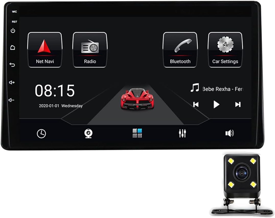 Double Din Car Stereo Compatible with Apple Carplay, 9 Inch Touchscreen, Bluetooth, USB Port, Backup Camera, RDS/FM Car Radio Receiver, for Toyota Sienna 2016-2018