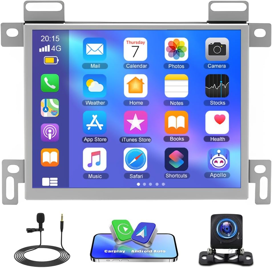 Car Stereo Radio Compatible for Ram with Carplay Android Auto GPS Navigation 8.4in Touchscreen Car Radio Player with Bluetooth WiFi FM/RDS SWC Mirror Link Split Screen + AHD Backup Camera Mic