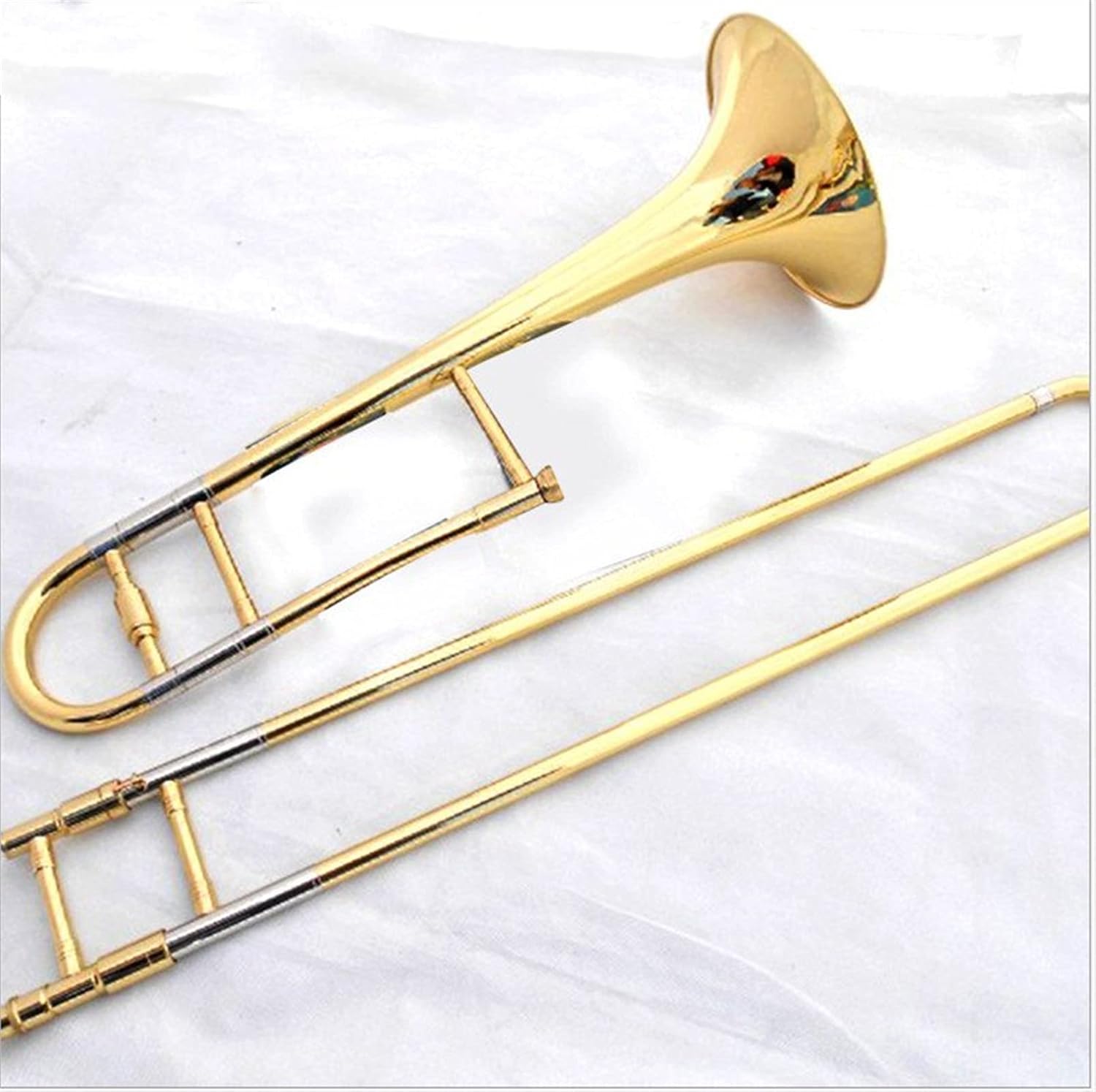 Student Trombone Trombone Natural Brass Finish for Trumpet Cross Player with Designer Hard Shell Trombone Kit