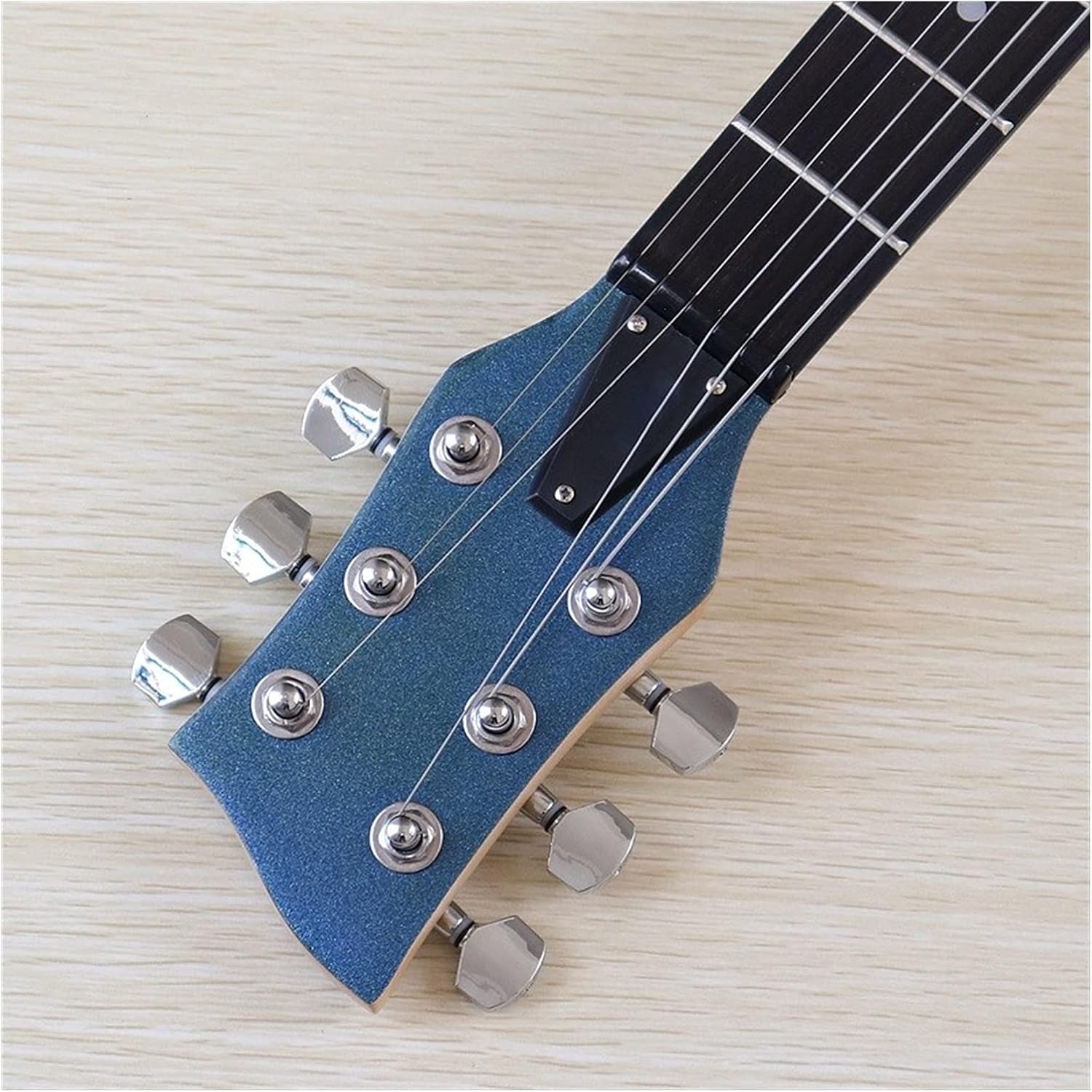 Unfinished Guitar Kit Mini Electric Guitar 34 Inch Basswood Body 6 Strings Wood Guitar Handmade ​Guitar Body (Color : M1 Blue)
