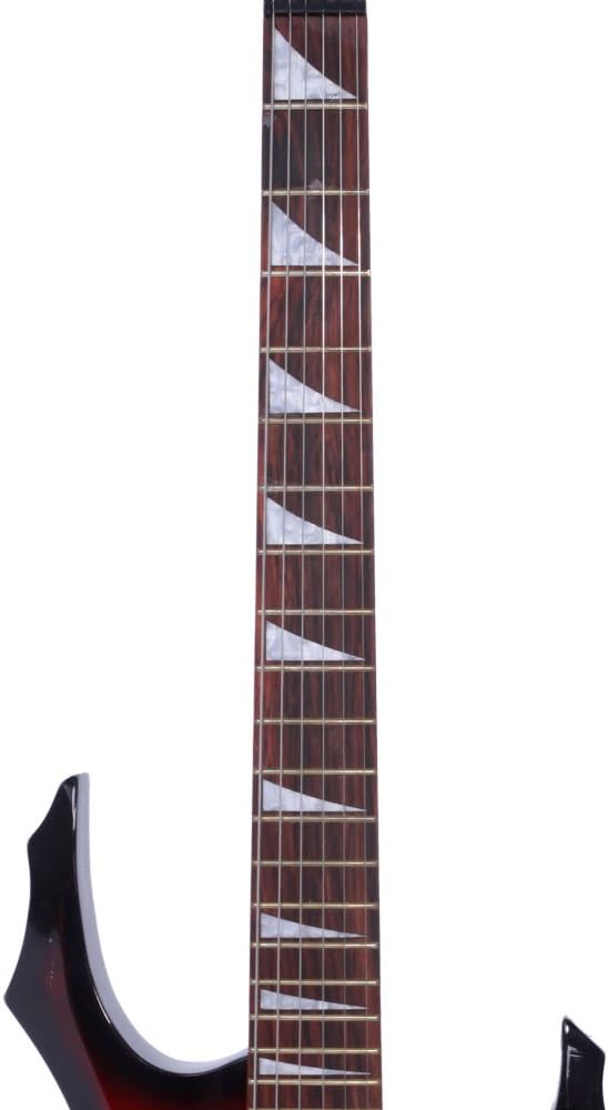 Professional Flame Type Electronic Guitar + Guitar Bag + Pick + Tremolo Bar + Link Cable Set (Sunset)