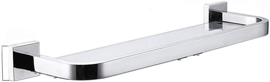 AGYH Bathroom Shelf Stainless Steel Bathroom Storage Rack Glass Wall Mount (40cm, 50cm, 60cm) (Size : 60cm)