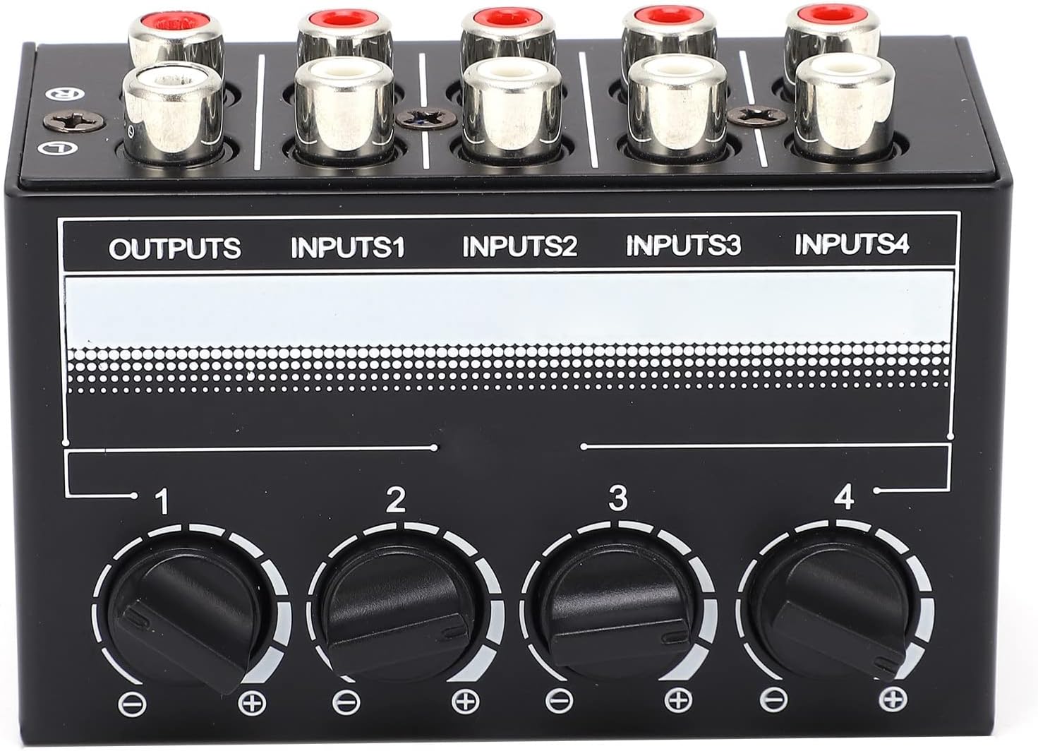 Zhong Stereo Mini Mixer Passive Audio Signal Controller 4 Channel Hub for Outdoor Performancemore Anti Interference Good Sound Quality, knvbn-555