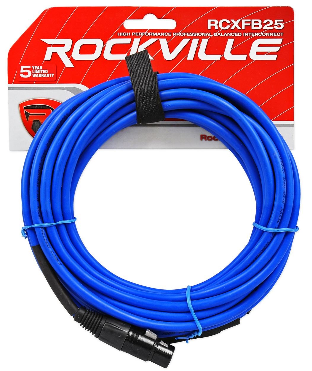Rockville (2 RCXFB25B 25' Female REAN XLR to 1/4'' TRS Cables Black Bundle with (2) RCXFB25BL Blue, (2) RCXFB25O Orange, (2) RCXFB25R Red, (2) RCXFB25Y Yellow Cables (10 Items)