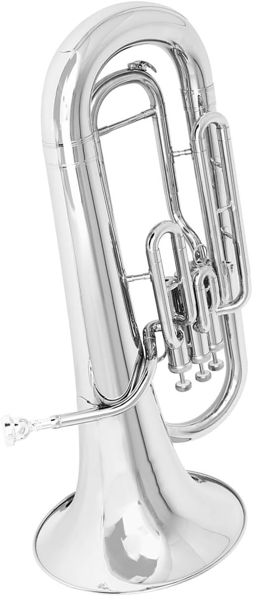Euphonium Bb Nickel Plated Brass Three Key Upright Silver Instrument Euphonium All-brass Instrument