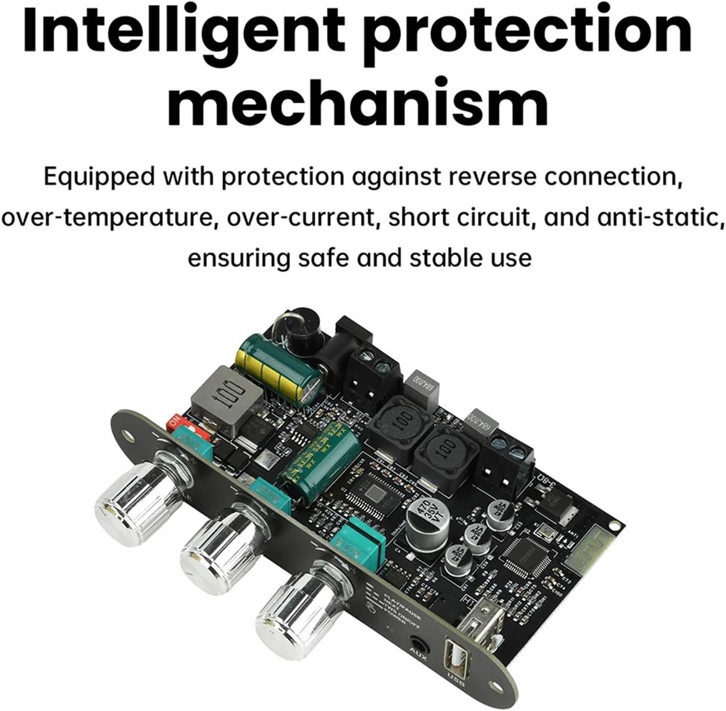 ZK-1001U 9-24V Mono 100W Digital Audio Amplifier Board Support APP TWS TPA3116D2 Sound Amplifier AMP Module AUX USB