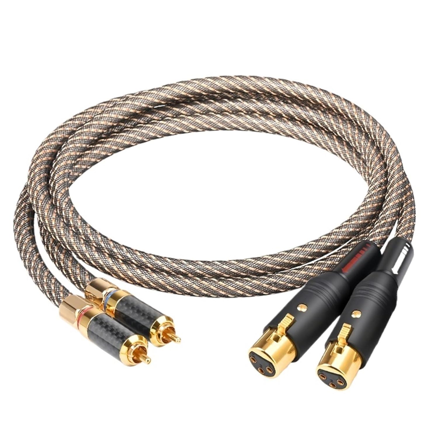 HiFi RCA to XLR Audio Cable OFC Mixed Silver Core Quadruple Shielding 2RCA Jack Male to 2XLR Female Cable for CD DAC(3m)