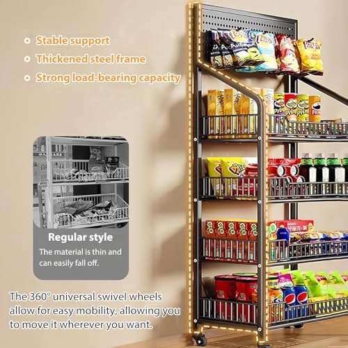 4-Tier Heavy Duty Snack Rack Display Stand - Sturdy Retail Shelves for Supermarkets, Convenience Stores, Gas Stations & Garages - Durable White Snack Organizer for Optimal Product Visibility