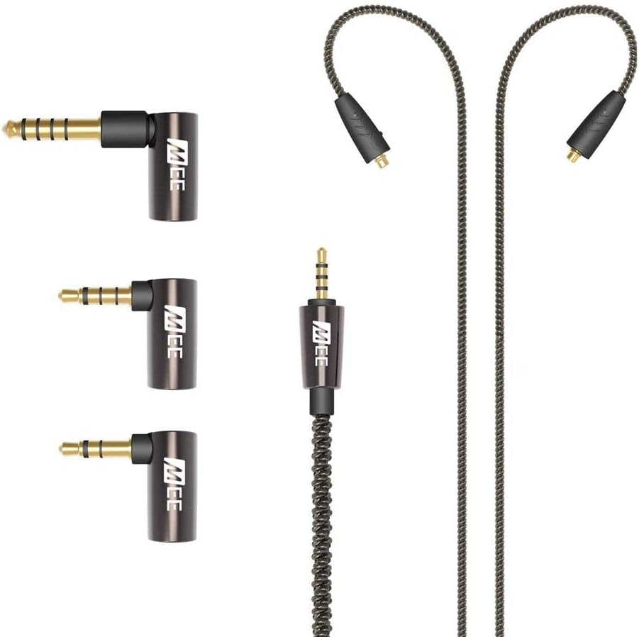 MEE audio Universal MMCX 2.5mm Balanced Audio Cable with 3.5mm Balanced, 4.4mm Balanced, and 3.5mm Stereo Adapter Set for Astell&Kern, FiiO, Sony, HiFiMan, and Other Balanced Sources