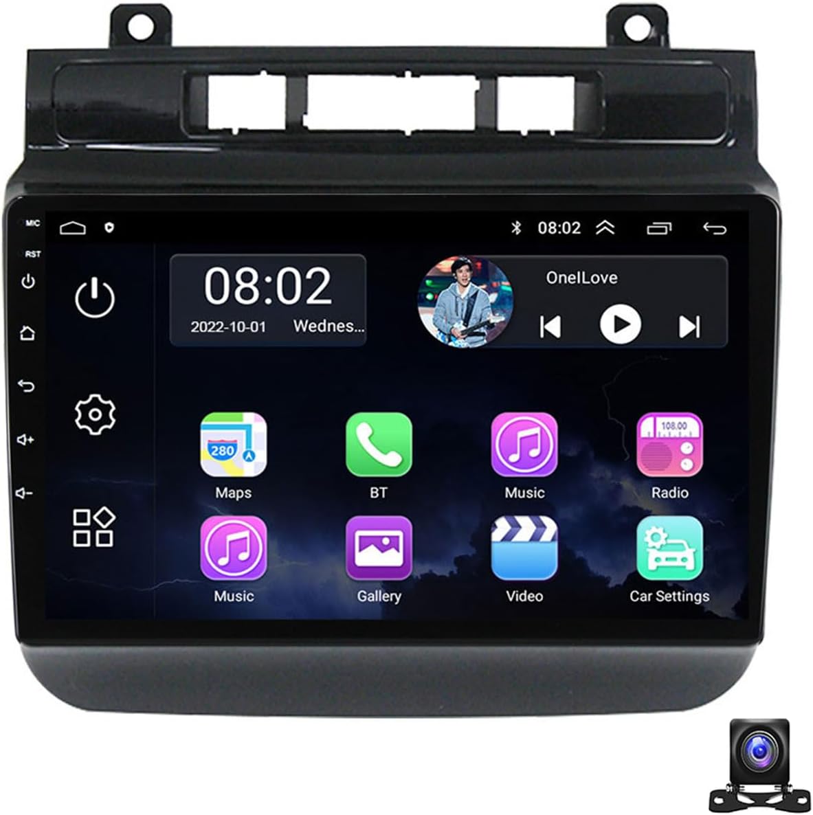 Android 11 Double Din Car Stereo Bluetooth Audio Receiver 9-Inch Touchscreen for VW Touareg 2012~2015 with AHD Backup Camera, SWC, GPS Navigation, Carplay/Auto, FM Car Radio