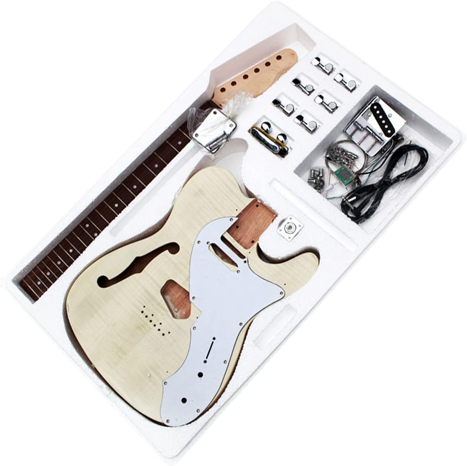 DIY Electric Guitar Kit 6-String Electric Guitar Semi-Finished Products with A Full Set of Accessories Self-Assembly