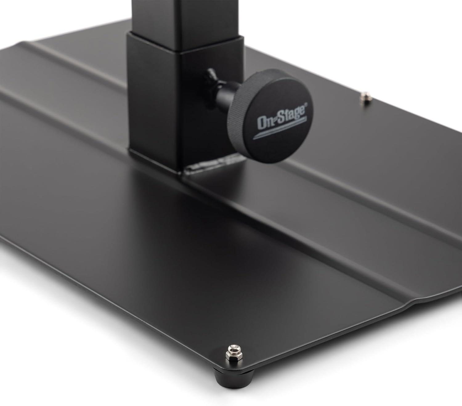 On-Stage KS6150 Compact MIDI/Synthesizer Utility Stand (for Small Keyboards,Mini Synths,Effects Processors,Samplers,Tablets,DJ Mixers & More, Ergonomic, Capacity 35LBs, Adjustable, Black)