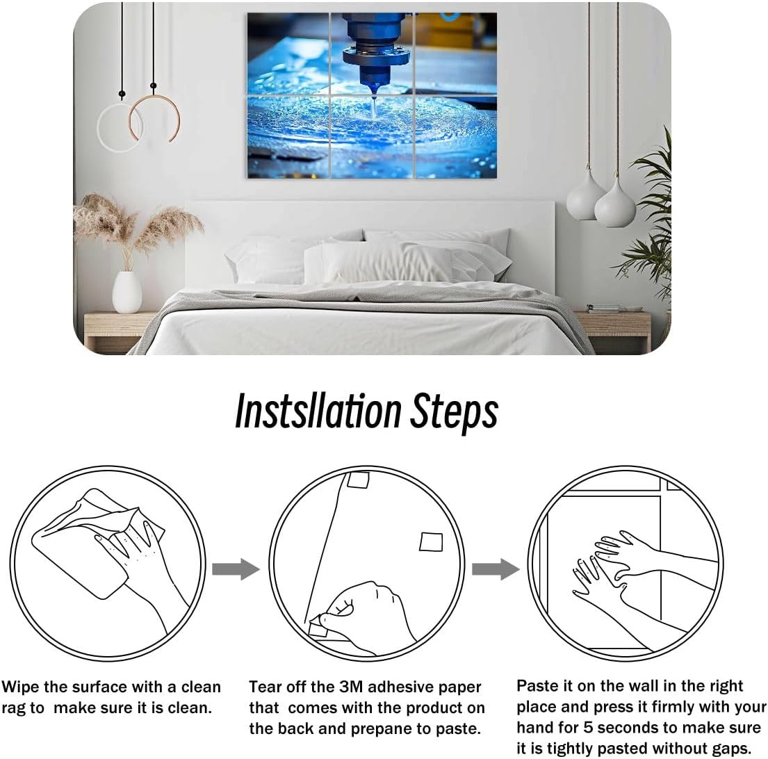 6 Pack Art Acoustic Panels Waterjet Cutting Machine Detail Sound Absorbing Panel 48