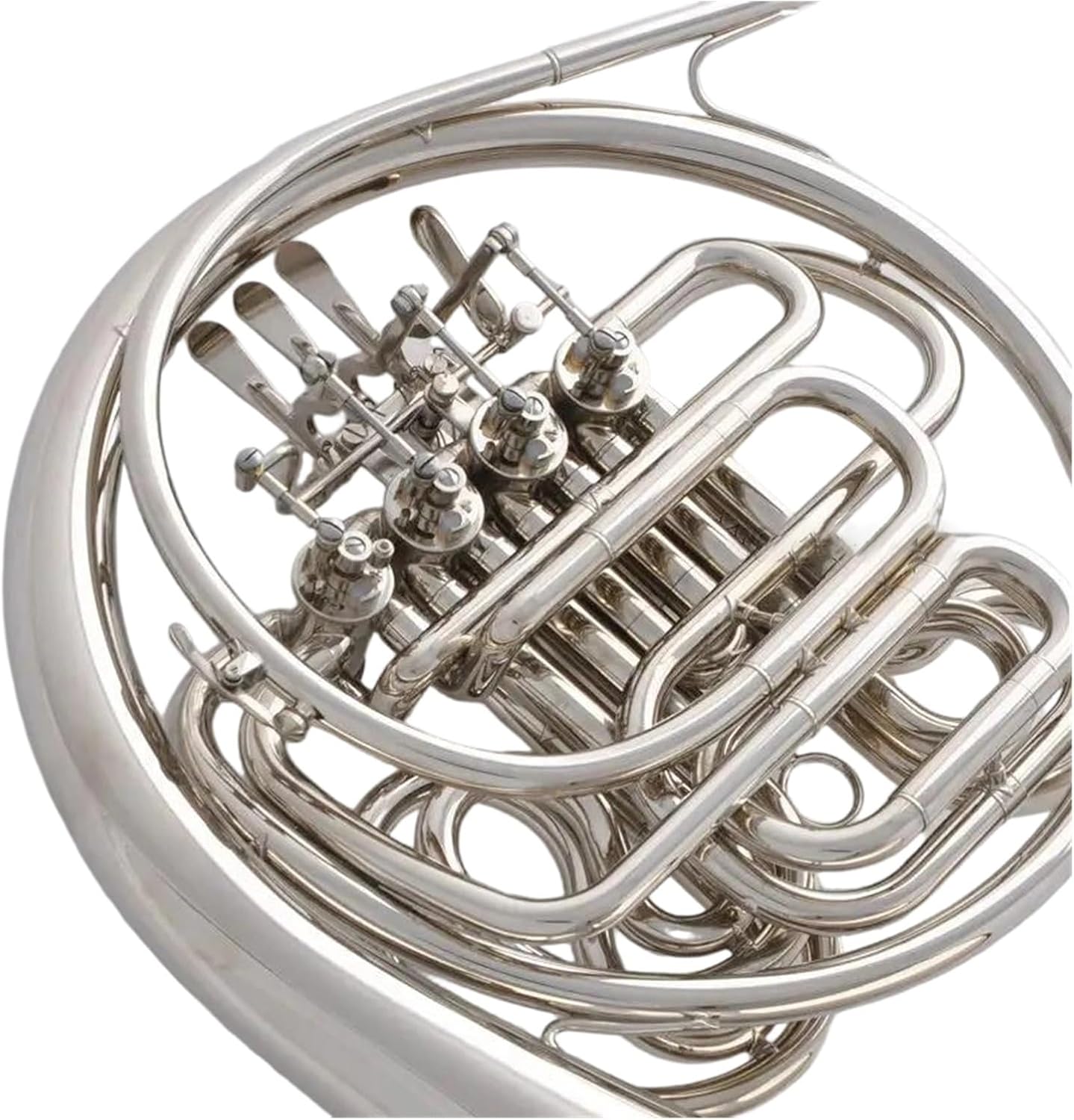 4 Key French Horn Professional Silver Nickel Plated Double Row French Horn F Bb Tape Box