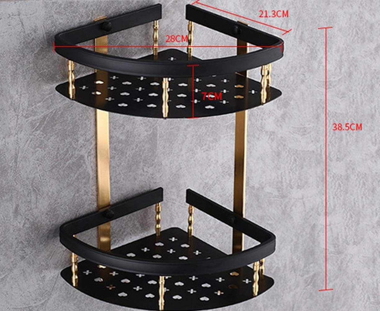 Aluminium Bathroom 2-Tier Corner Shelves Wall Mount er Racks Shelves Bathroom Wall Triangular Organizer