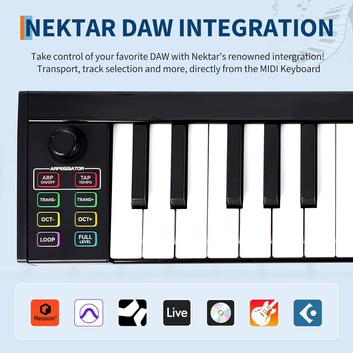 49-Key Portable USB MIDI Keyboard Controller - DAW Integration, 8 Speed-Sensitive Drum Pads, OLED Display, Semitone Transposition, ARP Auto Accompaniment - Professional Digital Piano for Music