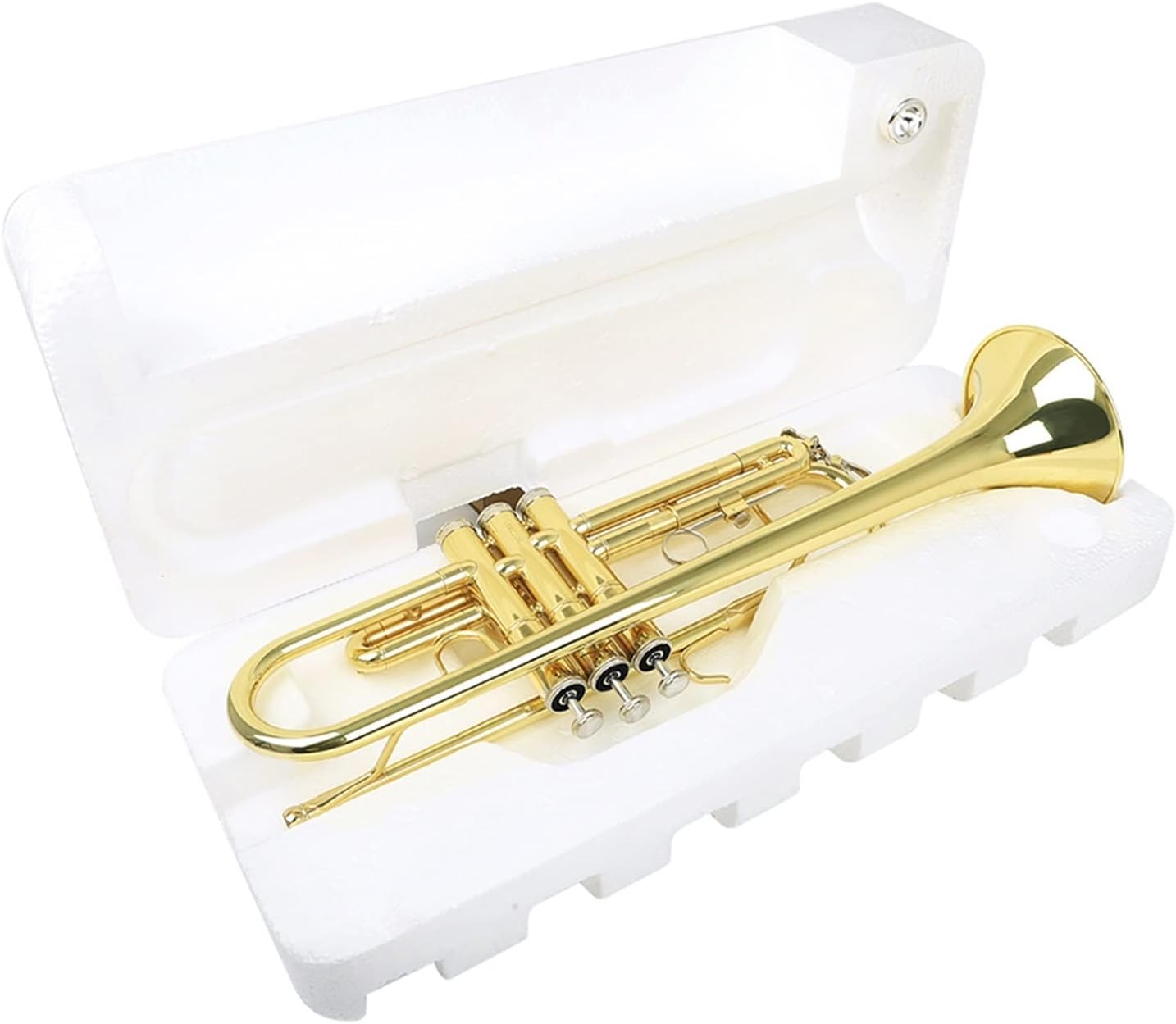 Trumpet Bb B Flat Brass Golden Durable Musical Instrument with Mouthpiece Gloves Foam Case Trumpet Instrument Beginner Trumpet