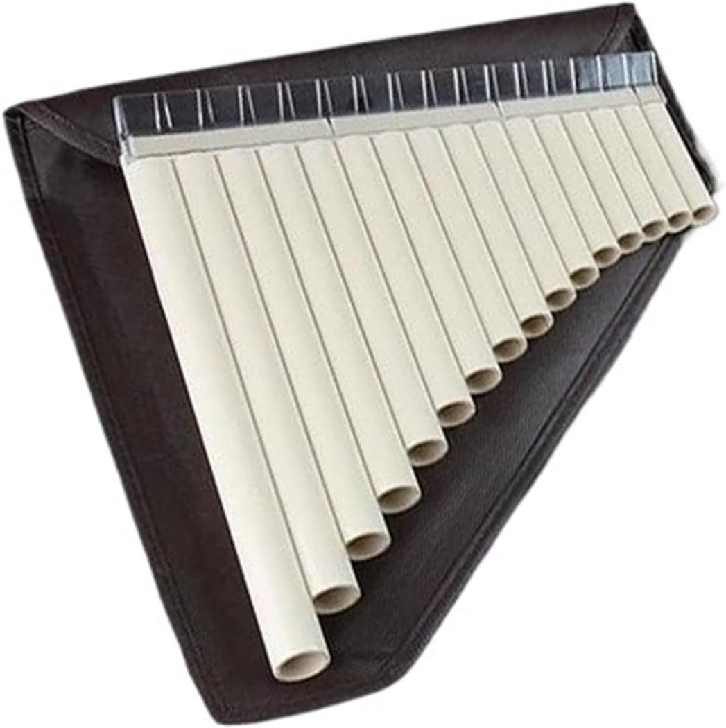 Beige 16 Pipes Pan Flute G Key Plastic Traditional Woodwind Musical Instrument For Beginner