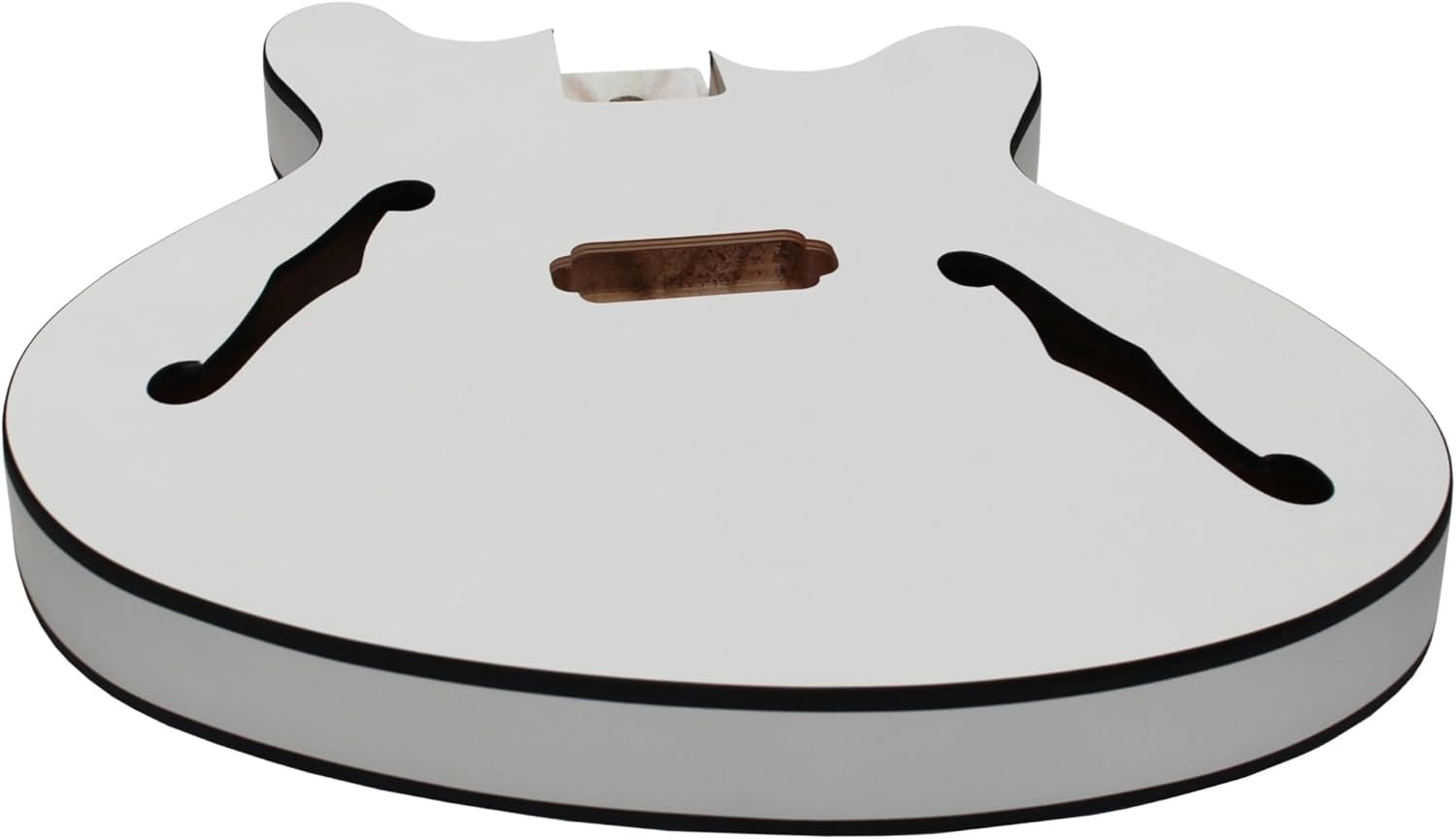 Guitar Body Guitar Replacement Parts Body for Jazz Guitar Black Binding Guitar Body in White Color Semi-Hollow Unfinished Guitar
