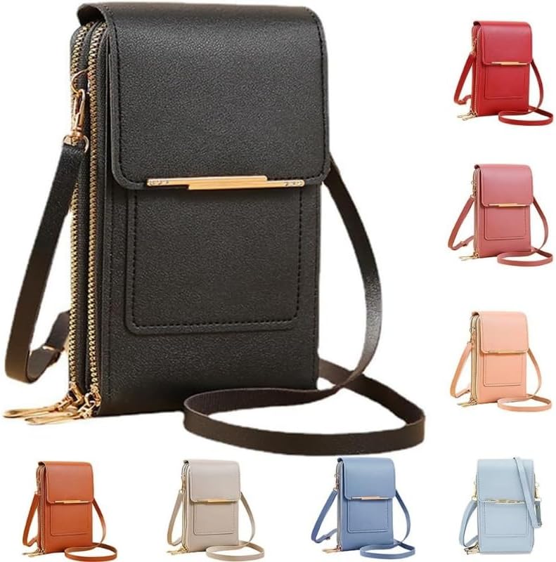 Anti-Theft Genuine Leather Crossbody, RFID Blocking Phone Purse for Women, Secure Shoulder Bag with Wallet