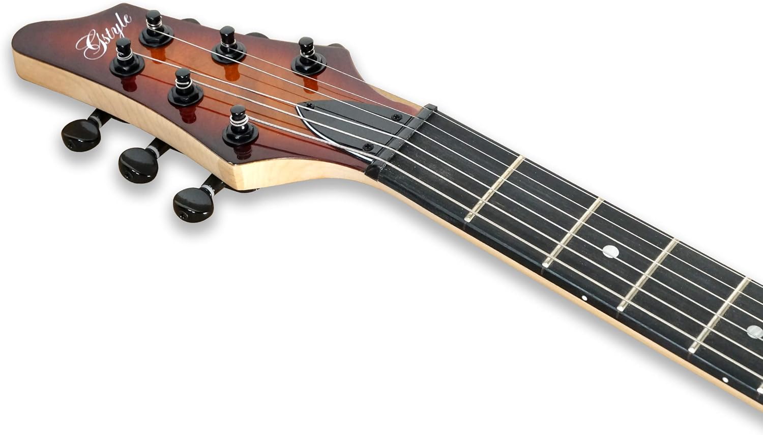 Gstyle 6 String Electric Guitar Maple Neck Burl poplar top Okoume Body, YGES-60-BP