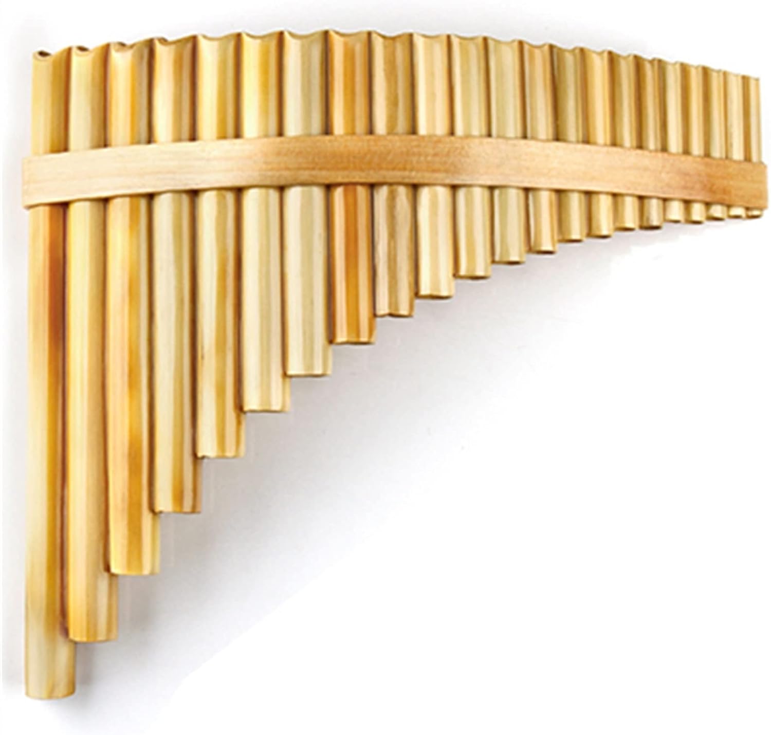 22 Pipes Pan Flute Natural Reed Pan Flute Panpipes G Key Handmade Woodwind Instrument in G Key (Color : Right)