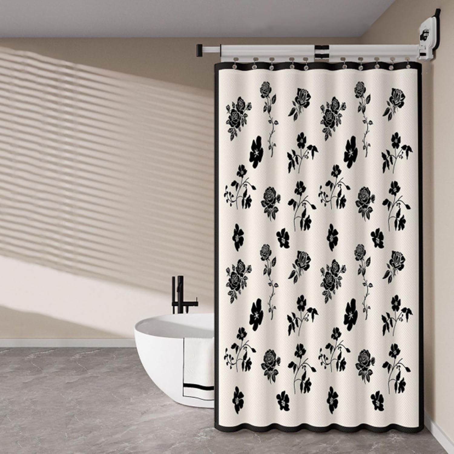 Wall Mount Folding Shower Curtain Rod, Adjustable Diamond Shaped Corner Shower Curtain Rod 90 Degrees No Drill Space Saver Bathroom Bathtub Clothing Store,A,80 * 180cm