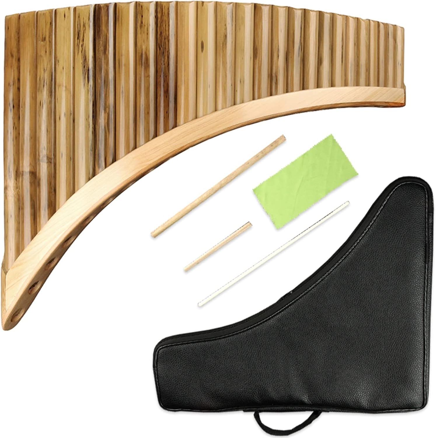 25 Pipes Pan Flute Bamboo Pan Flute Panpipes G Key Handmade Woodwind Instrument in G Key (Color : Left)