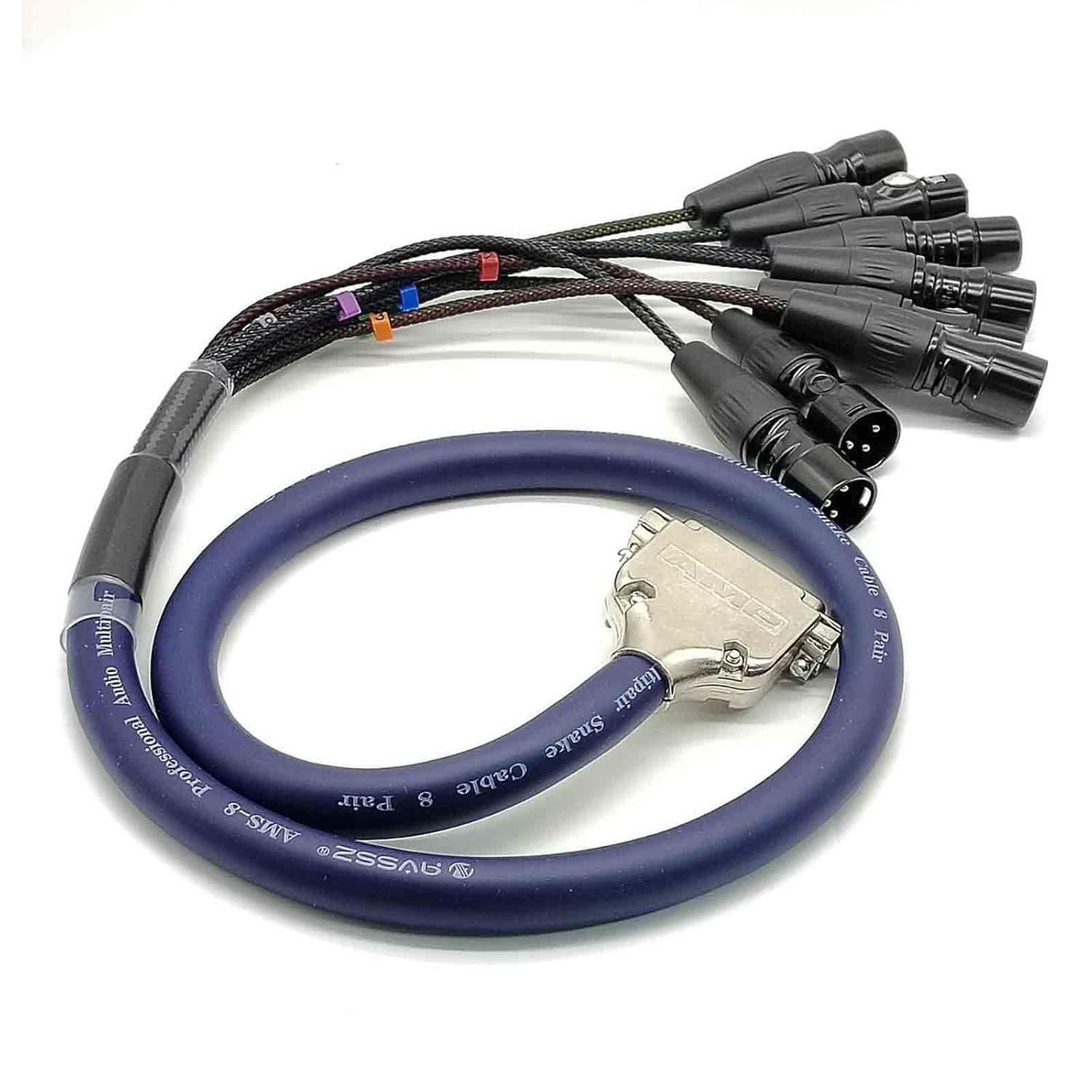 DB25 25 Pin Male to 4 XLR 3Pin Male and 4 XLR 3Pin Female Highly Shield Analog Audio Snake PVC Cable 3Meter