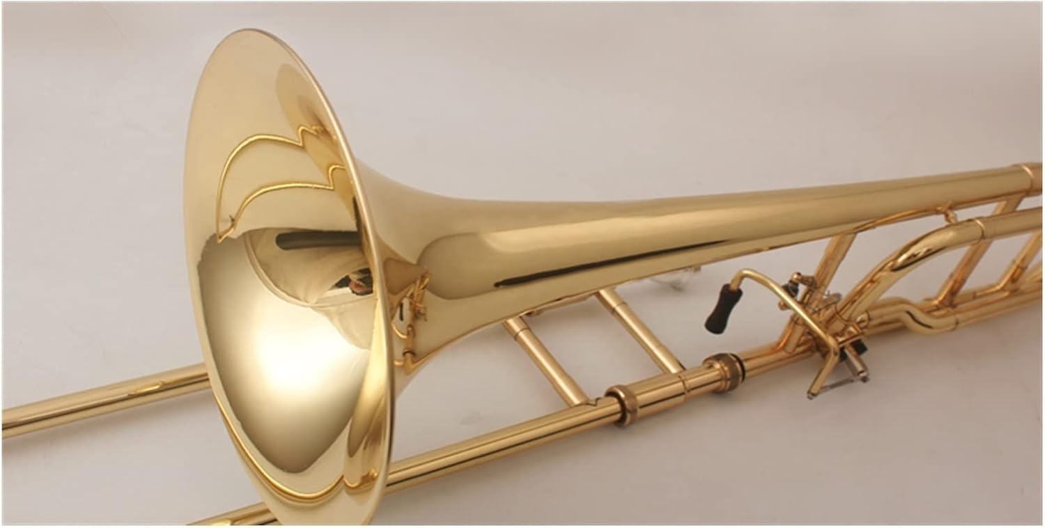 FLFL Student Trombone Professional Tenor Trombone B Flat Turn F Transposition Trombone Lacquer Gold Brass