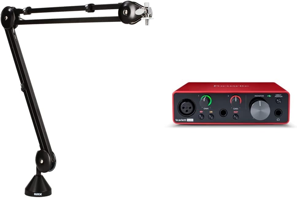 Rode PSA1 & Focusrite Scarlett Solo 3rd Gen USB Audio Interface, for the Guitarist, Vocalist, Podcaster or Producer — High-Fidelity, Studio Quality Recording, and All the Software You Need to Record
