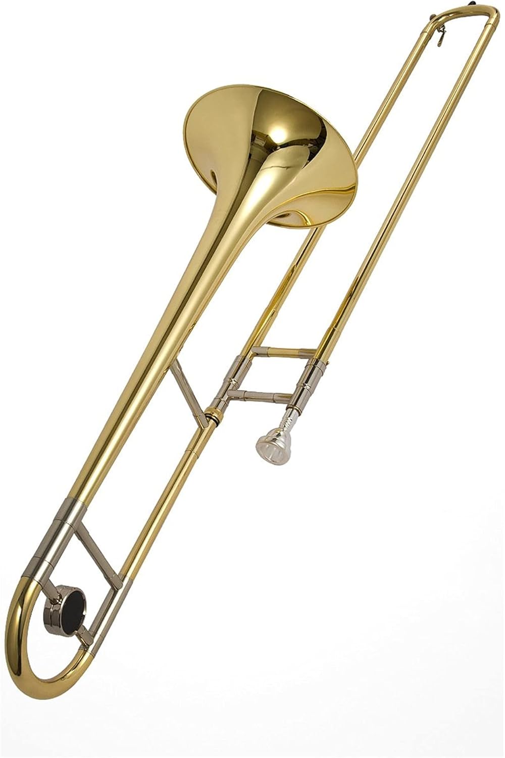 Standard Trombone Tenor Trombone B Flat Lacquered Gold Nickel Plated Brass with Wooden Box Valve Trombone