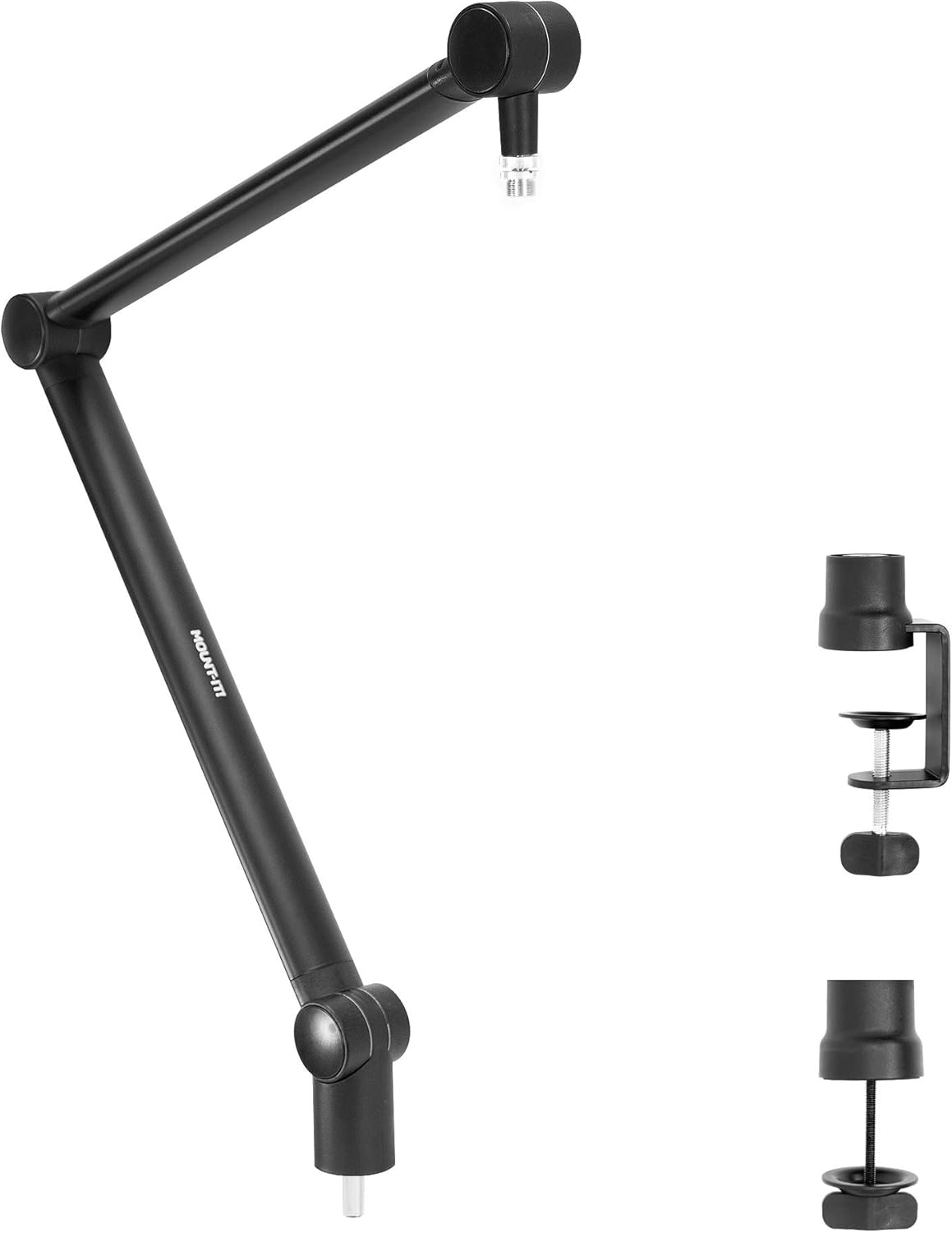 MOUNT-IT! Adjustable Microphone Boom Arm [3/8’’ to 5/8’’ Screw Adapter] Suspension Scissor Mic Stand, Desk Mount For Blue Snowball, Yeti, & Other Studio and Gaming Microphones (With Cable Management)